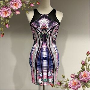 Wow couture night club sleeveless see through dress size S Small